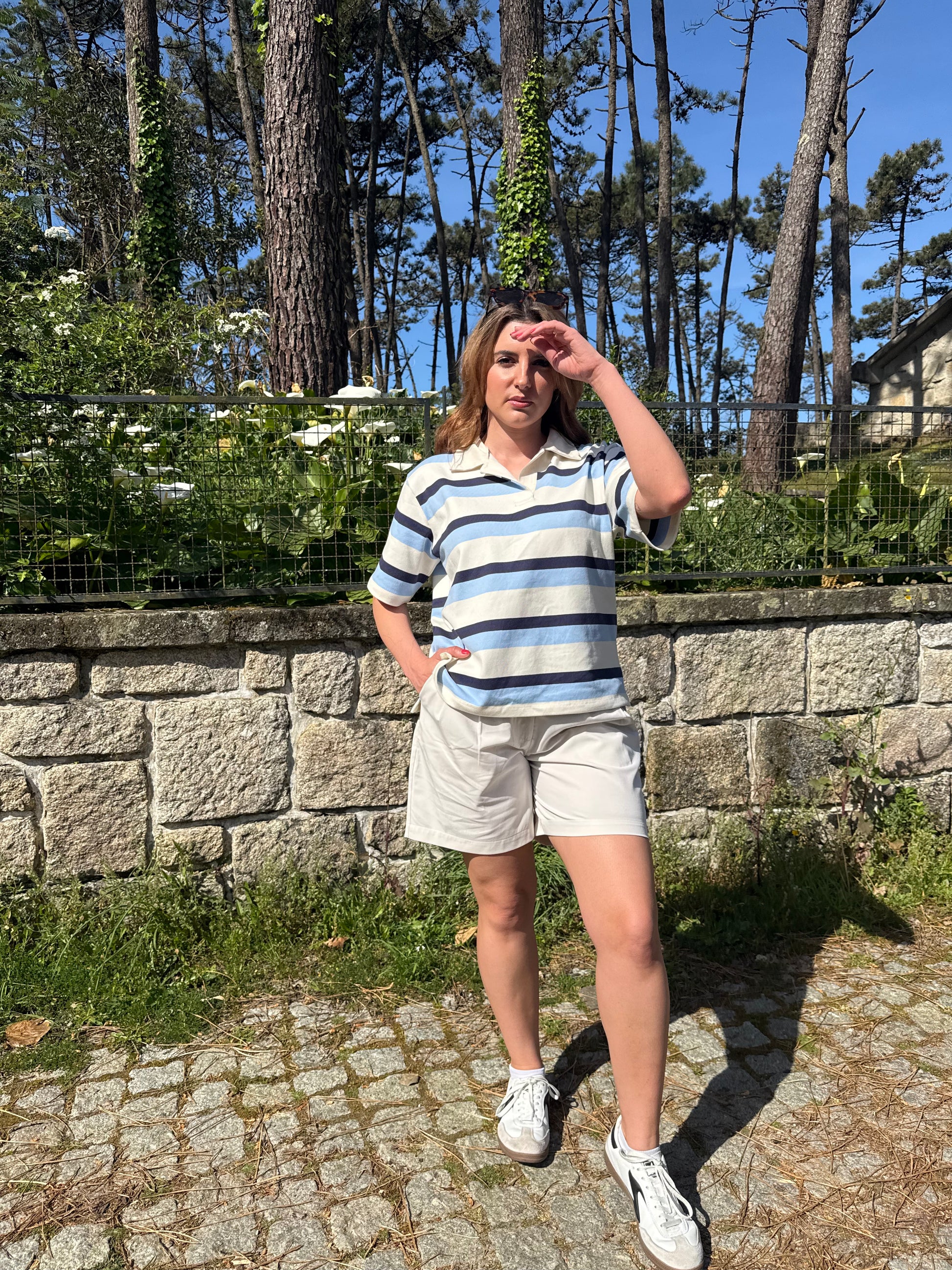 Polo Stripe Clássico Made in Portugal - Limon Rose | vista 7