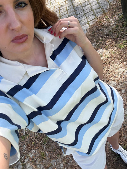 Polo Stripe Clássico Made in Portugal - Limon Rose | vista 8