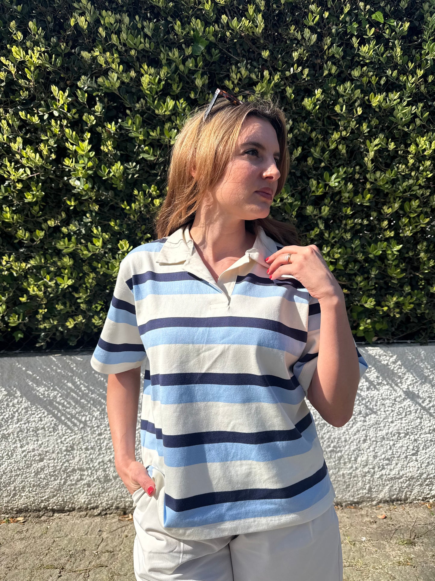 Polo Stripe Clássico Made in Portugal - Limon Rose | vista 10
