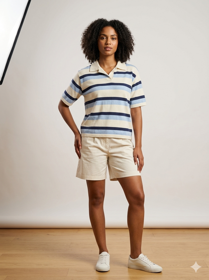 Polo Stripe Clássico Made in Portugal - Limon Rose | Camisa