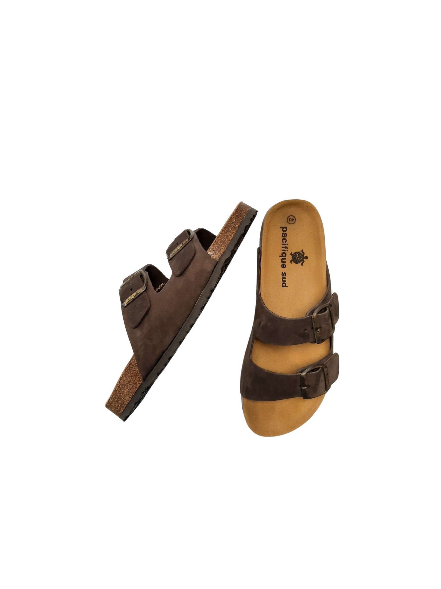 Sandália Clássica, Castanha , Unisex Pele Made in Portugal - Pacifique Sud | vista 8